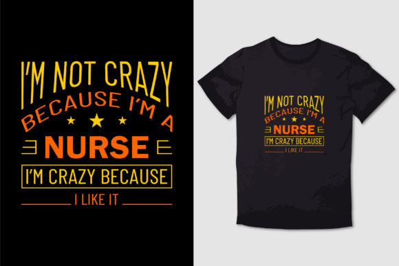 CRAZY NURSE TYPOGRAPHY T-SHIRT DESIGN