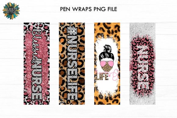 Leopard Nurse Pen Wrap SET Graphics and Print Templates