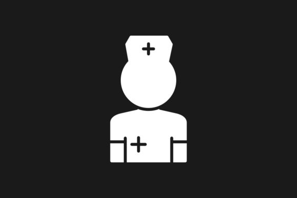 Nurse Glyph Inverted Icon Design Graphics