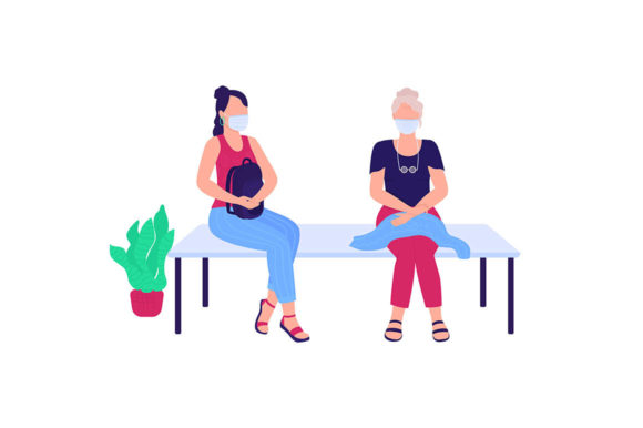 Patients in Medical Masks Sitting: Graphics and Illustrations for Real Projects