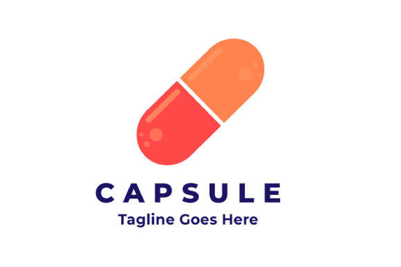 Pharmaceutical Medical Capsule Logo: Graphics and Logos for Editorial Design