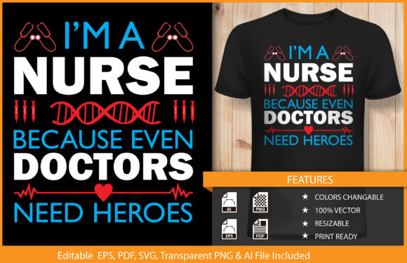 T-shirt Design Nurse and Doctors Vector Graphics